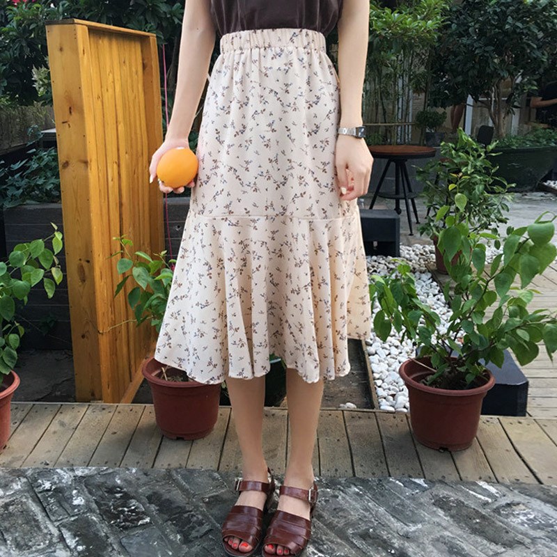 2019新款女装韩版学院中长款碎花半身裙宽松显瘦百搭荷叶边a字裙在类目 女装/女士精品, 半身裙中 - 来自Buy2taobao.com提供专业的淘宝代购服务