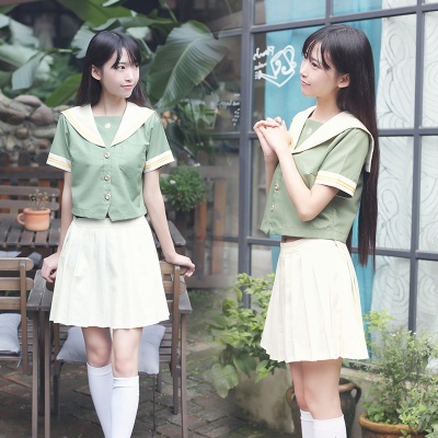日韩校服学院风休闲淑女可爱班服学生装女jk制服水手服cos套装夏