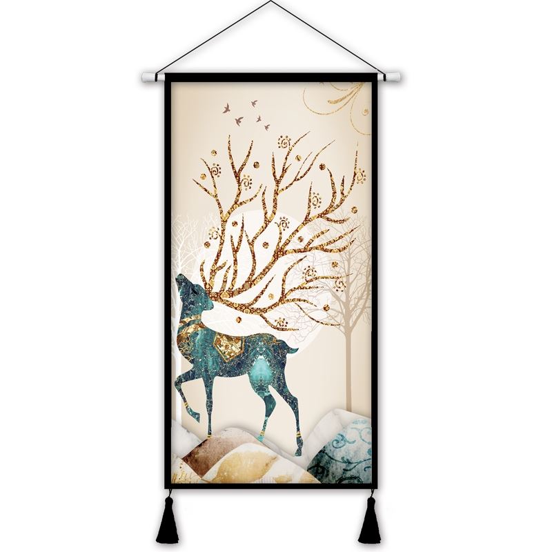 Valance Elk Decorative painting Tapestry a living room Entrance Aisle Fabric art Hanging picture bedroom Background wall Tapestriesin the Home Fabric , Tapestry/Tapestry category - from Buy2taobao.com to provide professional Taobao agent buy service