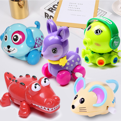 上链婴幼儿童发条玩具青蛙0-1-2岁爬行宝宝益智上劲小车动物组合