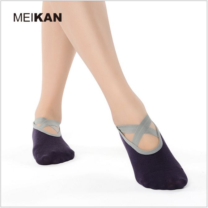 meikan美看 纯棉交叉带芭蕾款式瑜伽袜 防滑地板运动袜 春秋4色|ruв категории движение/йога/фитнес/фанаты товаров, йога, йога носки - от Buy2taobao.com для оказания профессиональной услуги покупки агента Taobao