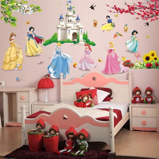 Cartoon Wall Stickers wallpaper Stickers girl Room Wall decorate princess Children's Room Cozy bedroom wallpaperin the Women's clothing/Boutique , Large size women category - from Buy2taobao.com to provide professional Taobao agent buy service