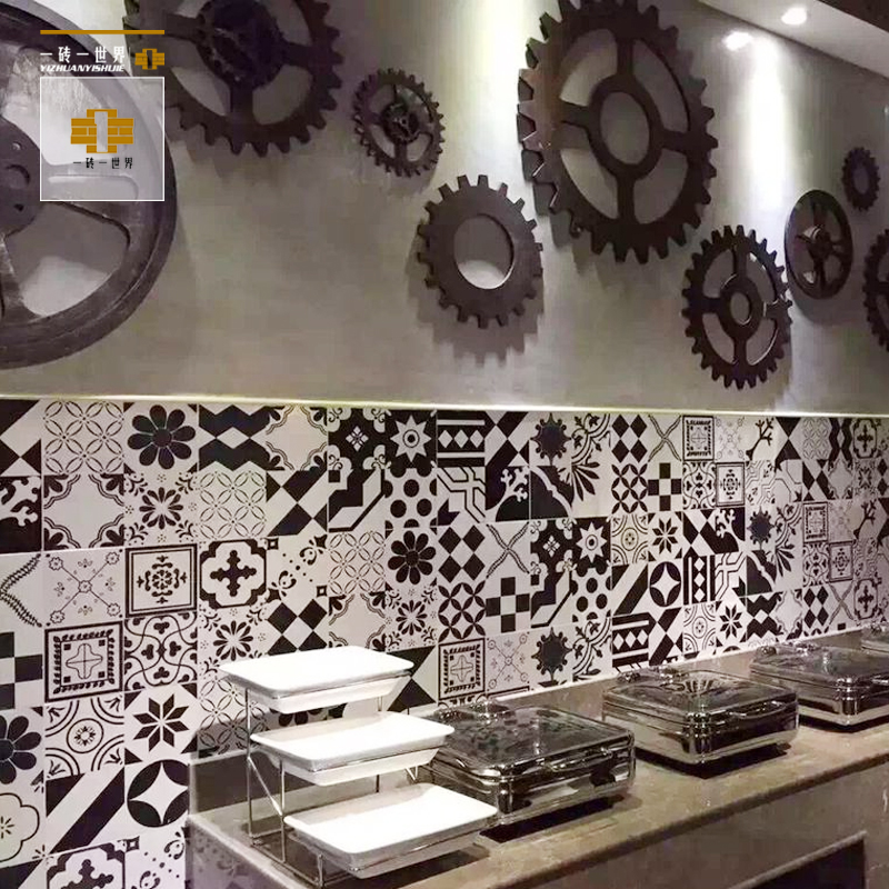 Northern Europe ceramic tile black and white Fourfold colour Tile bar Restaurant kitchen TOILET balcony non-slip floor tile 300in the Decoration main material , Ceramic tile , Antique brick (Including culture stone) category - from Buy2taobao.com to provide professional Taobao agent buy service