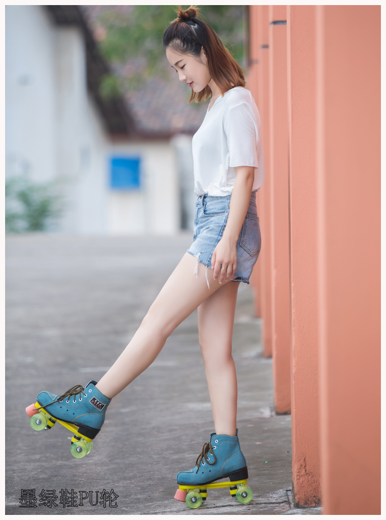 Double row leather wheel Roller skating shoes Double row the skating shoes Skating rink Roller skates Adult 8 Flash round pu Roundin the Sports/Yoga/Fitness/Fans supplies , Skating/Skateboard/Extreme Sports , Double round category - from Buy2taobao.com to provide professional Taobao agent buy service