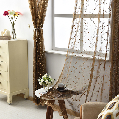 天天特价窗纱纱帘卧室客厅定制阳台飘窗隔断装饰绣花窗帘落地窗纱