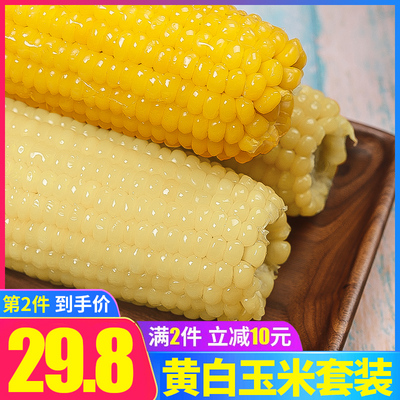 【黄白玉米共10根】黑土地早餐新鲜甜糯玉米真空袋装东北粘玉米棒