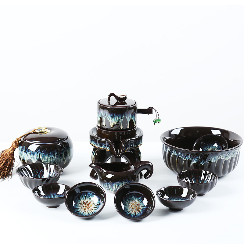 人石磨泡茶器礼盒套装钧窑建盏窑变功夫茶具天目釉陶瓷半全自动懒|ruв категории посуда, чайный сервиз, кунг - Фу, чайный сервиз - от Buy2taobao.com для оказания профессиональной услуги покупки агента Taobao