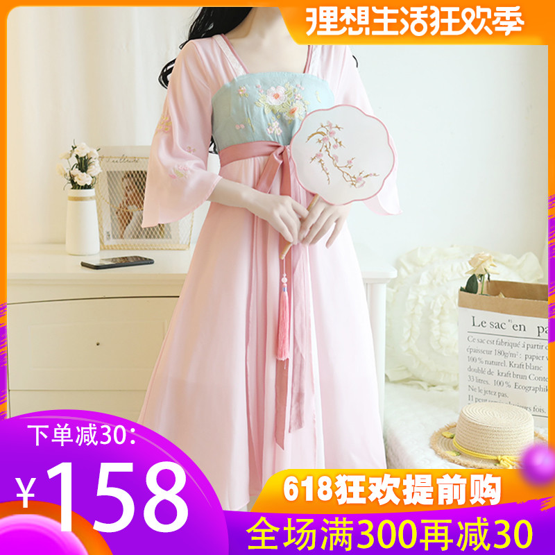 改良漢服2019新款夏季複古女裝漢元素典雅氣質日常束腰連衣裙套裝在類目 女裝/女士精品, 唐裝/民族服裝/舞臺服裝, 民族服裝/舞臺裝中 - 來自Buy2taobao.com提供專業的淘寶代購服務