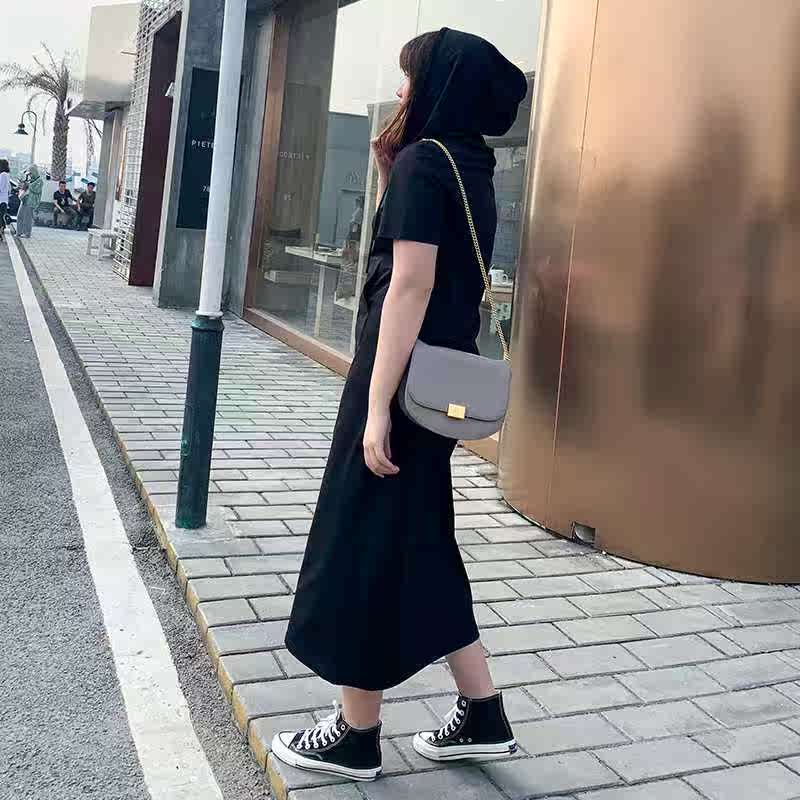 2019夏装新款大码遮肚显瘦短袖连衣裙胖MM韩版时尚长款连帽女裙潮|msdalam kategori Butik wanita / wanita, wanita saiz besar - dari Buy2taobao.com untuk memberikan perkhidmatan ejen Taobao profesional membeli