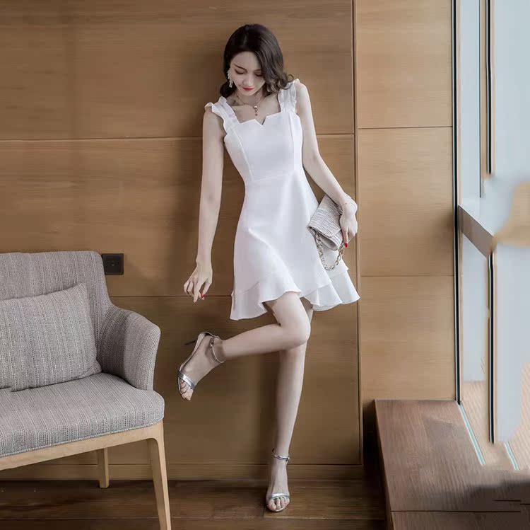 2019 summer new pattern Women's wear fashion Korean Edition sexy Irregular Lotus leaf camisole Dress Show thin skirtin the 3C Digital Accessories, Electronic components market , IC IC/Motor , Chip category - from Buy2taobao.com to provide professional Taobao agent buy service