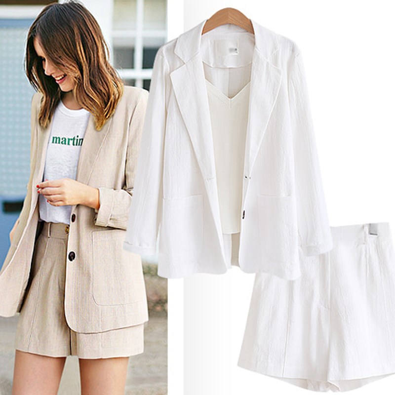 春夏女装2019新款棉麻小西服外套+短裤套装清凉亚麻ins小西装套装|msdalam kategori Butik wanita / wanita, wanita saiz besar - dari Buy2taobao.com untuk memberikan perkhidmatan ejen Taobao profesional membeli