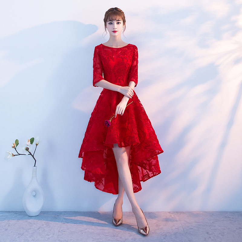 Summer dress participate in wedding Banquet Party party Evening Tuxedo Mid length version Short sleeved Korean Edition Frockin the Women's clothing/Boutique , Wedding/Cheongsam/Formal dress , Formal dress/Evening category - from Buy2taobao.com to provide professional Taobao agent buy service