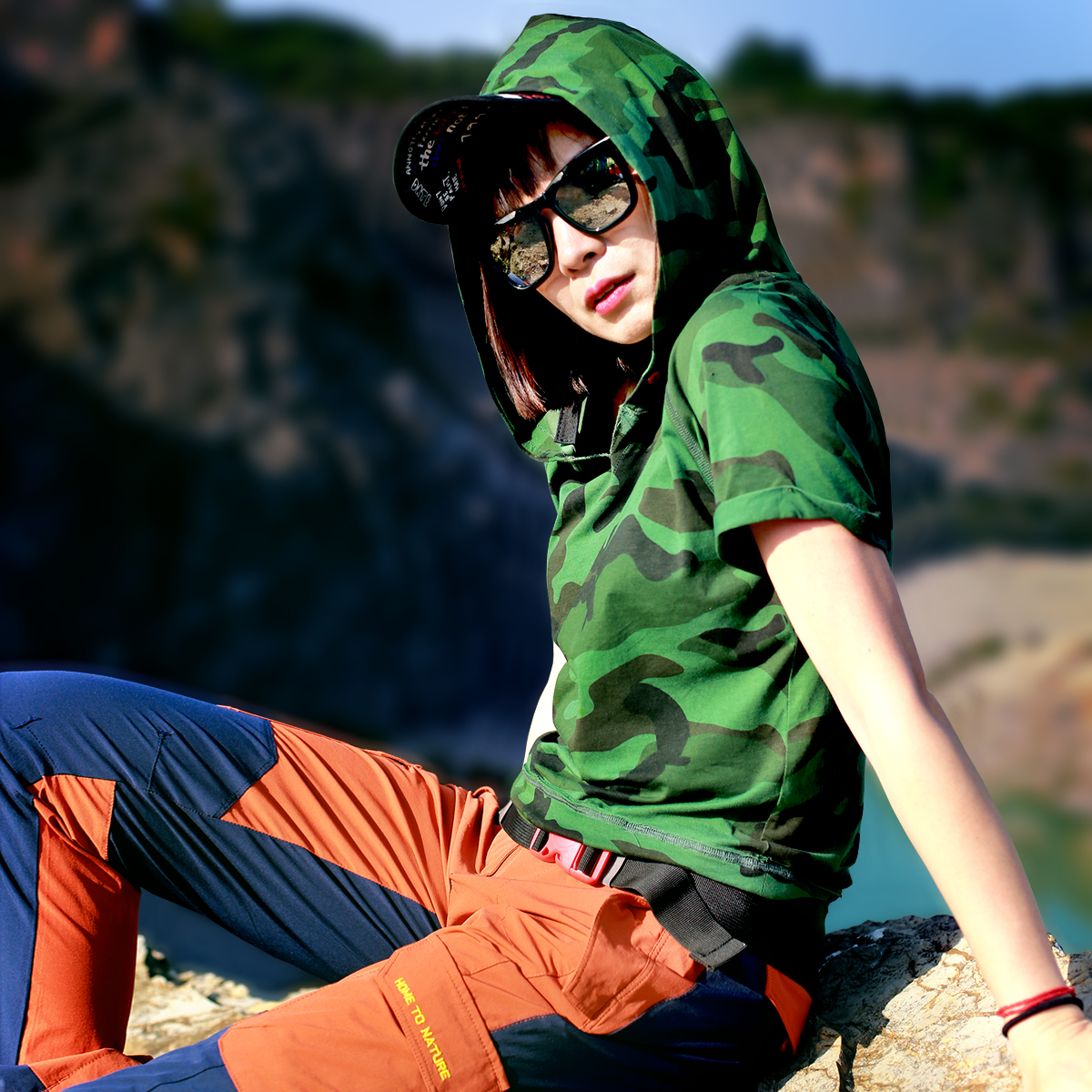 Nevis self-control outdoors motion travel leisure time camouflage Hooded Elastic force jacket Easy Breathable cottonin the Outdoor/Mountaineer/Camping/Travel Goods , Outdoor clothing , Quick-drying underwear , Quick-drying T-shirt category - from Buy2taobao.com to provide professional Taobao agent buy service