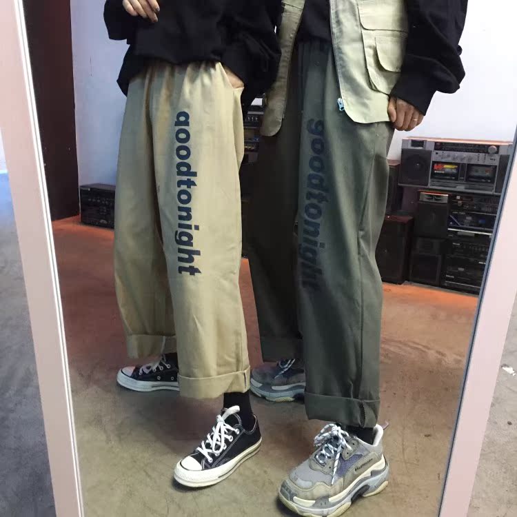 新款夏季新款韓國ins同款英文字母複古工裝褲老爹褲闊腿男女休閑在類目 女裝/女士精品, 褲子, 休閒褲中 - 來自Buy2taobao.com提供專業的淘寶代購服務
