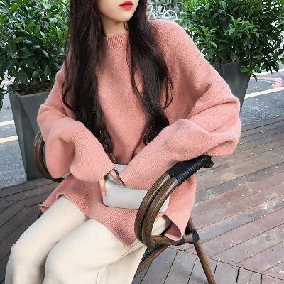 2018秋季新款韓版網紅中長款寬松慵懶風毛衣女開叉套頭針織衫外套在類目 女裝/女士精品, 毛衣中 - 來自Buy2taobao.com提供專業的淘寶代購服務