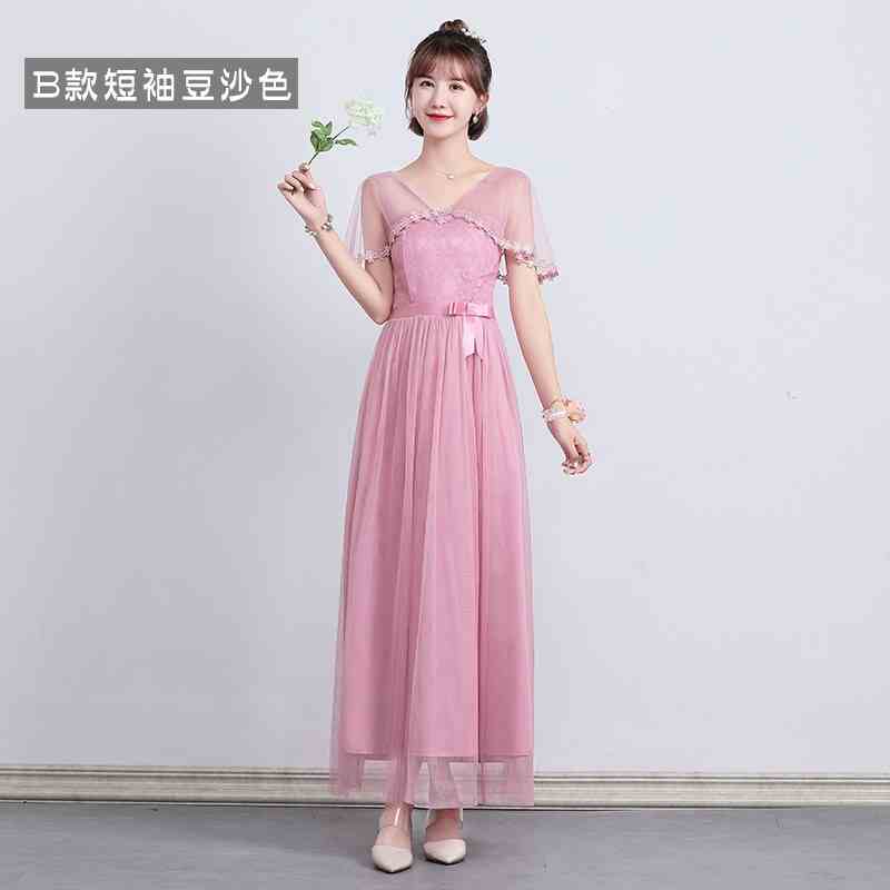 Bridesmaid girl 2018 Autumn and winter have more cash than can be accounted for Medium length new modelin the Women's clothing/Boutique , Wedding/Cheongsam/Formal dress , Formal dress/Evening category - from Buy2taobao.com to provide professional Taobao agent buy service