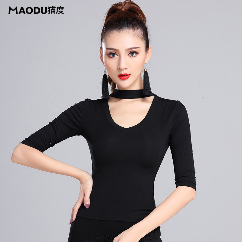 猫度2018年新款时尚春秋冬女拉丁舞服上衣练功服广场摩登跳舞衣服在类目 运动/瑜伽/健身/球迷用品, 舞蹈/健美操/体操, 拉丁舞, 拉丁舞上装中 - 来自Buy2taobao.com提供专业的淘宝代购服务