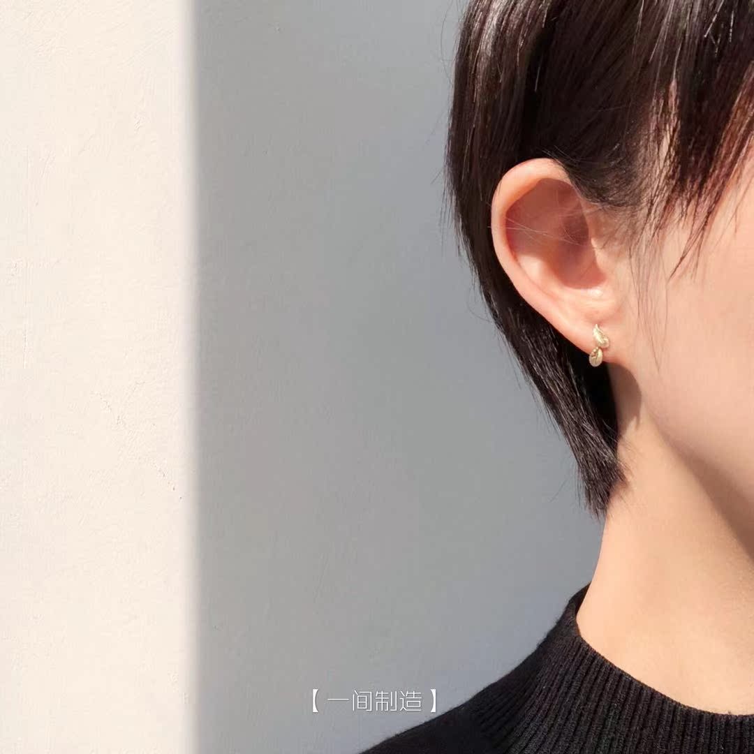 ssjewelry日系輕奢10k黃複古小葉子耳釘多種戴法適合春夏秋冬在類目 飾品/流行首飾/時尚飾品新, 耳飾, 耳釘中 - 來自Buy2taobao.com提供專業的淘寶代購服務