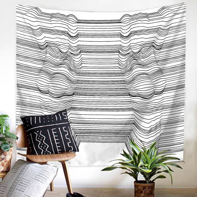 curtain Abstract decorate partition Wall Valance tablecloth line black and white shot bedroom dormitory background Tapestriesin the Home Fabric , Tapestry/Tapestry category - from Buy2taobao.com to provide professional Taobao agent buy service