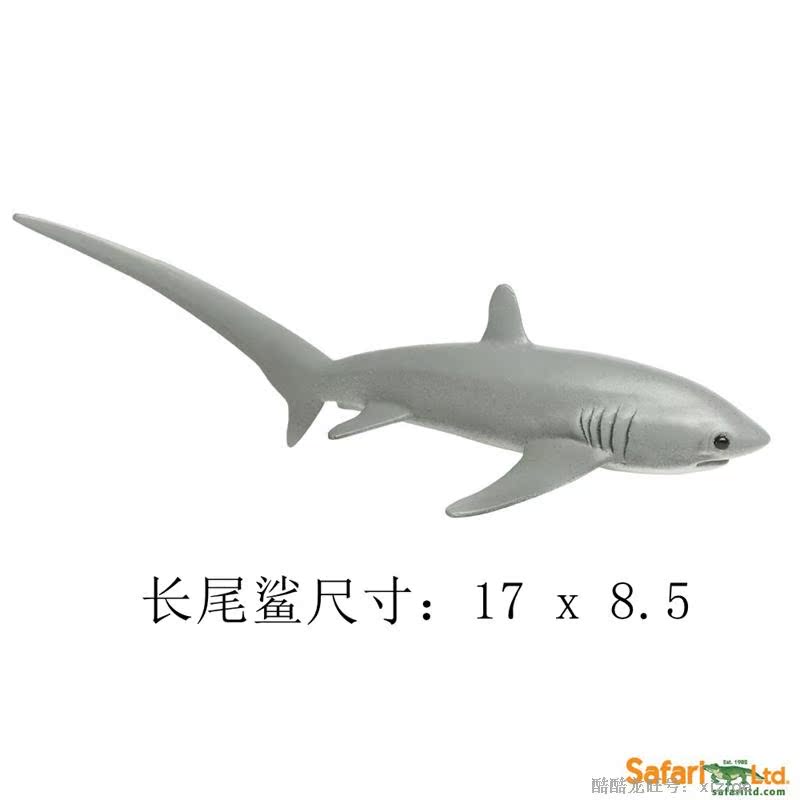 进口玩具 美国safari正品海洋生物仿真模型玩偶长尾鲨