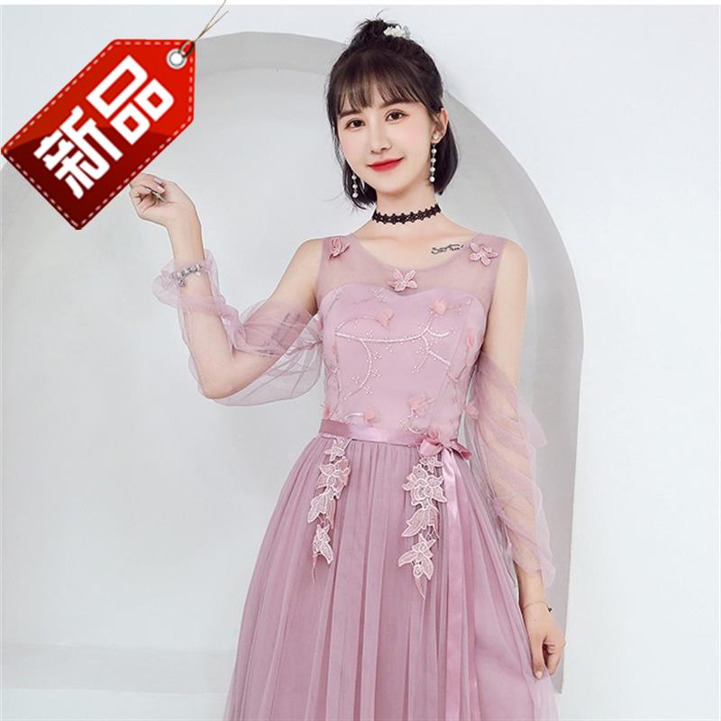 韩版姐妹女W2018灰色一字肩长款团伴娘礼服婚礼合唱团显瘦新款短|msdalam kategori Butik wanita / wanita, perkahwinan/Cheongsam/pakaian, pakaian/malam - dari Buy2taobao.com untuk memberikan perkhidmatan ejen Taobao profesional membeli
