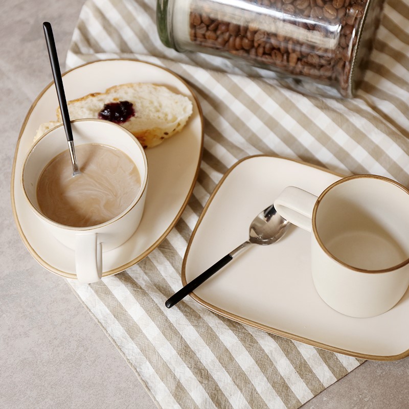 舍里 日式万古烧杯子碟子套装 创意复古陶瓷咖啡杯早餐杯粗陶水杯|ruв категории посуда, кофе, кофе - от Buy2taobao.com для оказания профессиональной услуги покупки агента Taobao