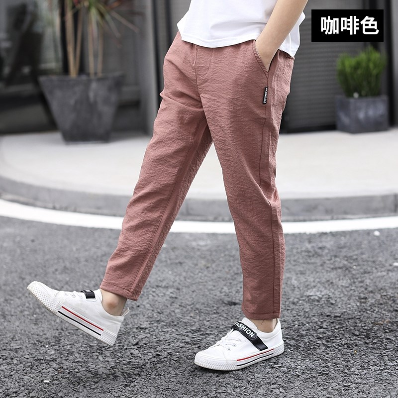 7休闲裤8男孩6夏天14薄款11小学生夏季长裤9分裤十岁12棉麻儿童15|msdalam kategori Pakaian Lelaki, seluar santai - dari Buy2taobao.com untuk memberikan perkhidmatan ejen Taobao profesional membeli