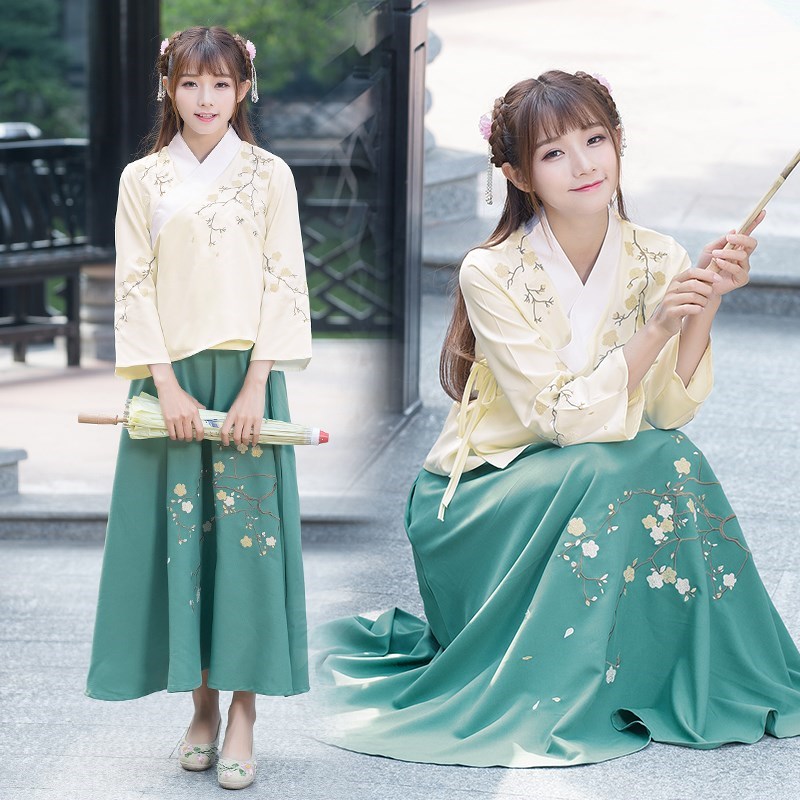 daily Retro suit Embroidery Flower Hand drawn Improvement Hanfu Ethnic style ancient costume clothing Republic of China Student wearin the Women's clothing/Boutique , Costume/National costume/Stage costumes , National costume/Costumes category - from Buy2taobao.com to provide professional Taobao agent buy service