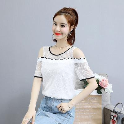 18年新款2018年夏季新品女款时尚圆领撞色花边三角形罗口拼接包邮|msdalam kategori Butik wanita / wanita, baju lace/baju chiffon - dari Buy2taobao.com untuk memberikan perkhidmatan ejen Taobao profesional membeli
