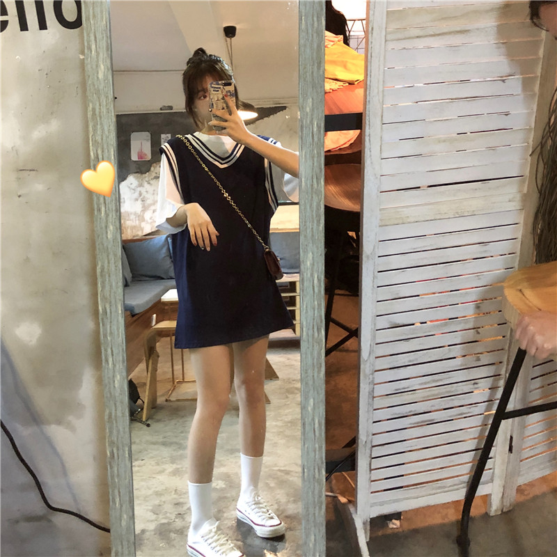 2019流行夏季短款超仙裙子新款韩版气质背心裙无袖连衣裙女两件套|msdalam kategori Butik wanita / wanita, pakaian - dari Buy2taobao.com untuk memberikan perkhidmatan ejen Taobao profesional membeli