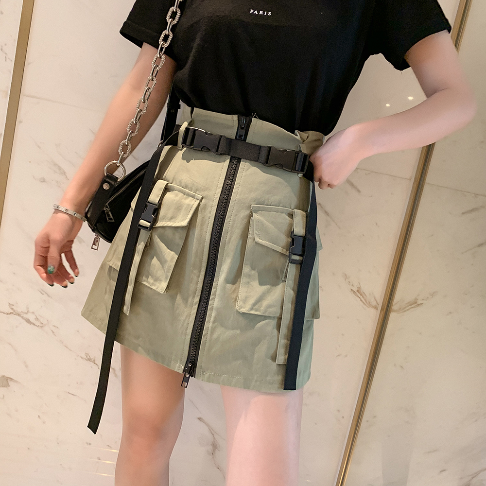 2019夏装新款女韩版学生百搭高腰显瘦飘带休闲工装半身裙腰带短裙在类目 女装/女士精品, 半身裙中 - 来自Buy2taobao.com提供专业的淘宝代购服务