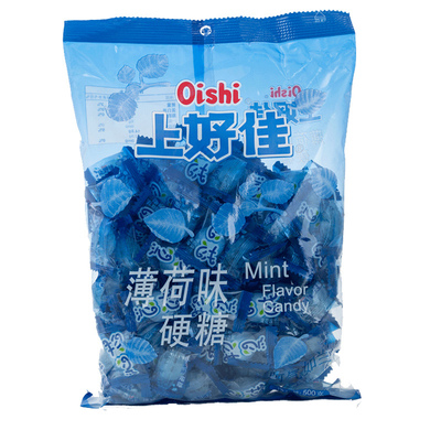上好佳薄荷糖500g袋装强劲清凉硬糖结婚喜糖清新口气糖果散装批发