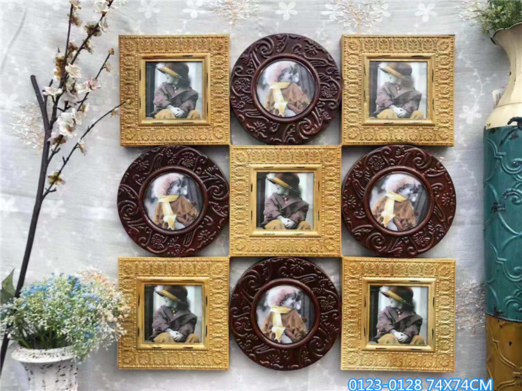American style rural To fake something antique Do the old Iron art Three lattice Photo frame Ironwood technology Home Furnishing ornament Photo frame 0123in the Home accessories , Mural category - from Buy2taobao.com to provide professional Taobao agent buy service