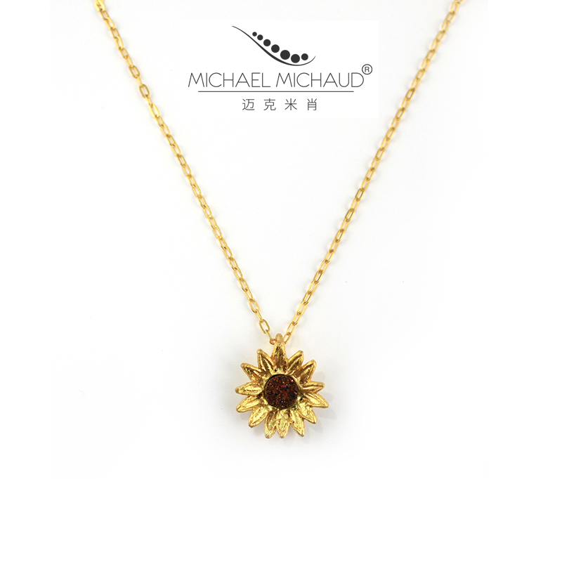 Michael Michaud golden Sunflower designer ins Necklace Cold Clavicle chain Net Redin the Accessories/Fashion Jewelry, Necklace category - from Buy2taobao.com to provide professional Taobao agent buy service