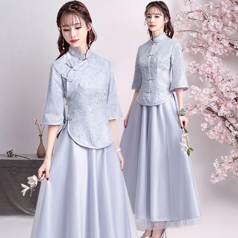 中式伴娘服女2019新款姐妹团中国风伴娘团礼服复古民国风旗袍春|ruв категории Женская одежда, Cвадебные платья, платье/вечернее платье - от Buy2taobao.com для оказания профессиональной услуги покупки агента Taobao