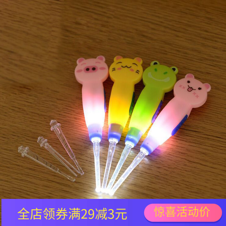 儿童挖耳勺掏耳朵婴儿发光耳勺工具塑料卡通带灯防滑洁耳器3个头|ruв категории подгузник/шампунь/вскармливать/тележка кроватью, парикмахерская/маникюрные ножницы/термометр ежедневный уход небольших товаров и т.д., Ребенок ухочистка/светящиеся ухочистка - от Buy2taobao.com для оказания профессиональной услуги покупки агента Taobao