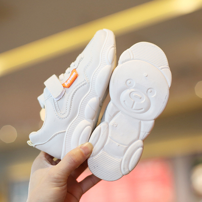 儿童小熊鞋网红童鞋男童小白鞋2019春季新款女童老爹鞋运动鞋子潮