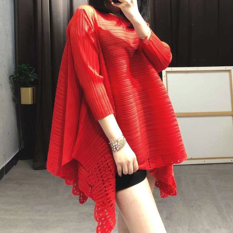 寬松大碼女裝七分袖褶皺彈力胖MMT恤镂空不規則下擺女上衣夏季潮在類目 女裝/女士精品, 大碼女裝中 - 來自Buy2taobao.com提供專業的淘寶代購服務