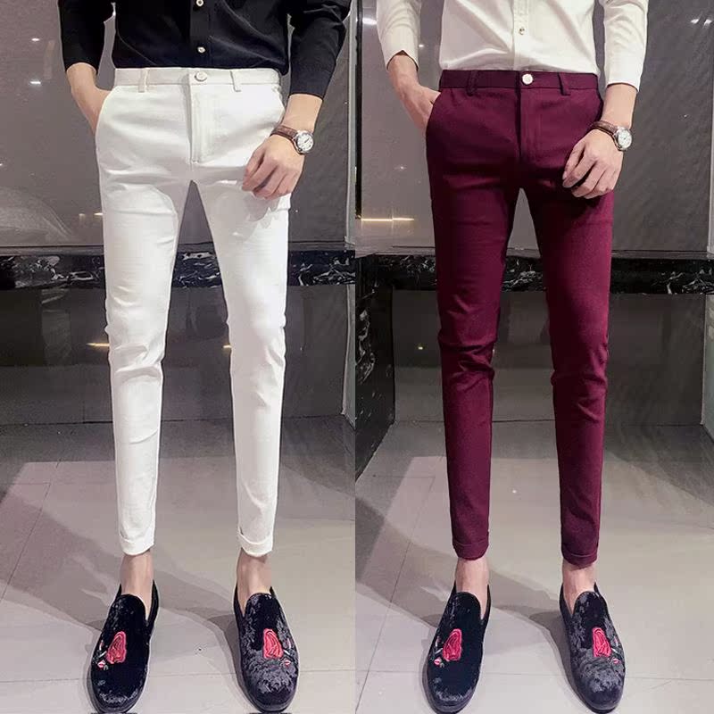 summer Thin section trousers Korean Edition Trend Ninth pants Tight fitting Pencil Pants Versatile Elastic force Self cultivation 9 points Casual pantsin the Men's clothing, Casual pants category - from Buy2taobao.com to provide professional Taobao agent buy service