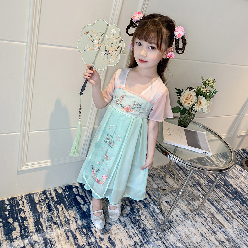 Hanfu girl Ruskirt fairy Elegant children Summer wear ancient costume Ultra cents summer fairy Short sleeved Dressin the Children/Baby/Family fitted , Children's Robes/Costume/National costume , Costume category - from Buy2taobao.com to provide professional Taobao agent buy service