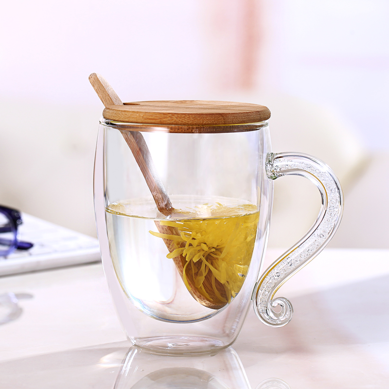 Bloom Moon glass Mug Large Heat double-deck crystal With drill Mug High-capacity With coverin the Tableware , Coffee , Mug category - from Buy2taobao.com to provide professional Taobao agent buy service