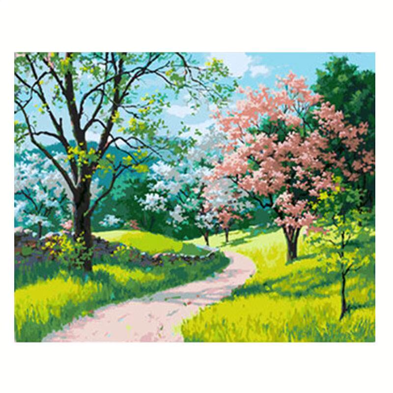 diy数字油画手绘客厅现代简约风景田园装饰画 绿意盎然|msdalam kategori Aksesori rumah, lukisan hiasan, DIY/Lukisan digital - dari Buy2taobao.com untuk memberikan perkhidmatan ejen Taobao profesional membeli