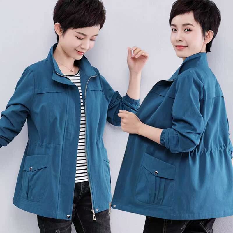 妈妈春装短外套女2019新款中老年女春秋夹克开衫中年女装洋气风衣|msdalam kategori Butik wanita / wanita, wanita pertengahan umur - dari Buy2taobao.com untuk memberikan perkhidmatan ejen Taobao profesional membeli