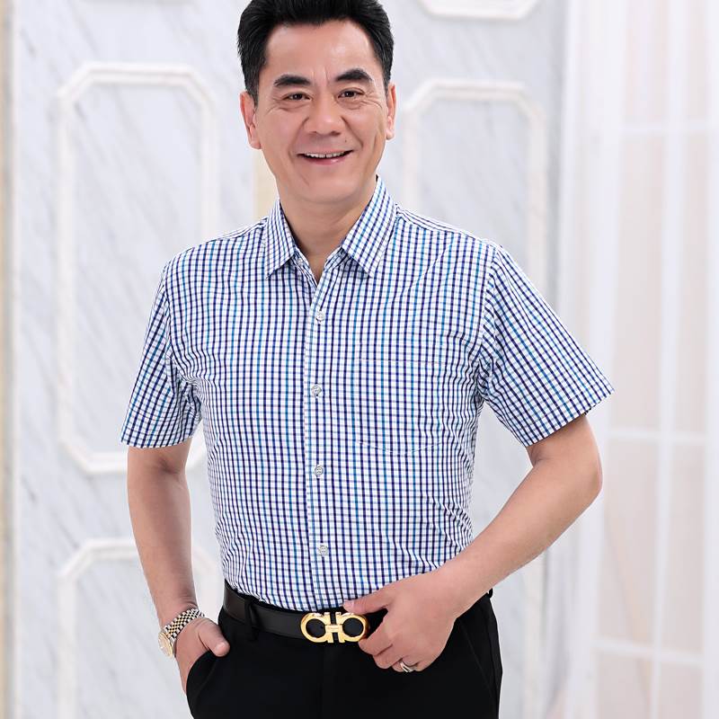 男短衫装棉衬衣男商务半袖夏款男40-45岁中老年人中年男短袖衬衫在类目 男装, 衬衫中 - 来自Buy2taobao.com提供专业的淘宝代购服务