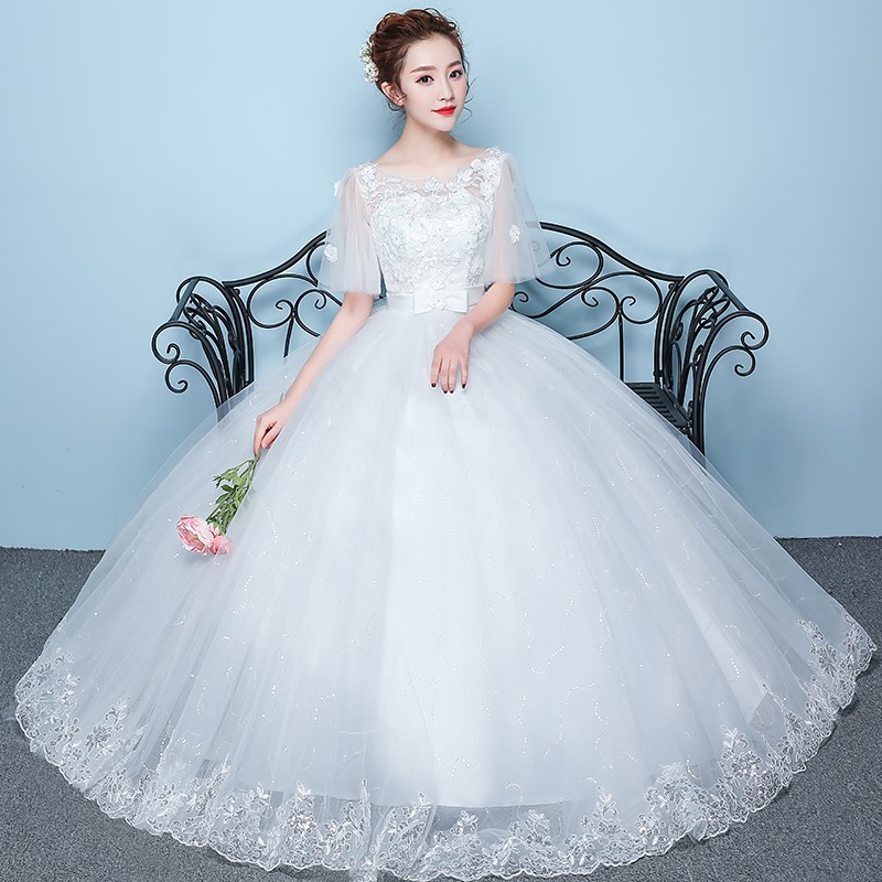 2019春夏双肩新娘结婚一字肩婚纱齐地孕妇婚纱大码轻婚纱|ruв категории Женская одежда, Cвадебные платья, свадебное платье - от Buy2taobao.com для оказания профессиональной услуги покупки агента Taobao