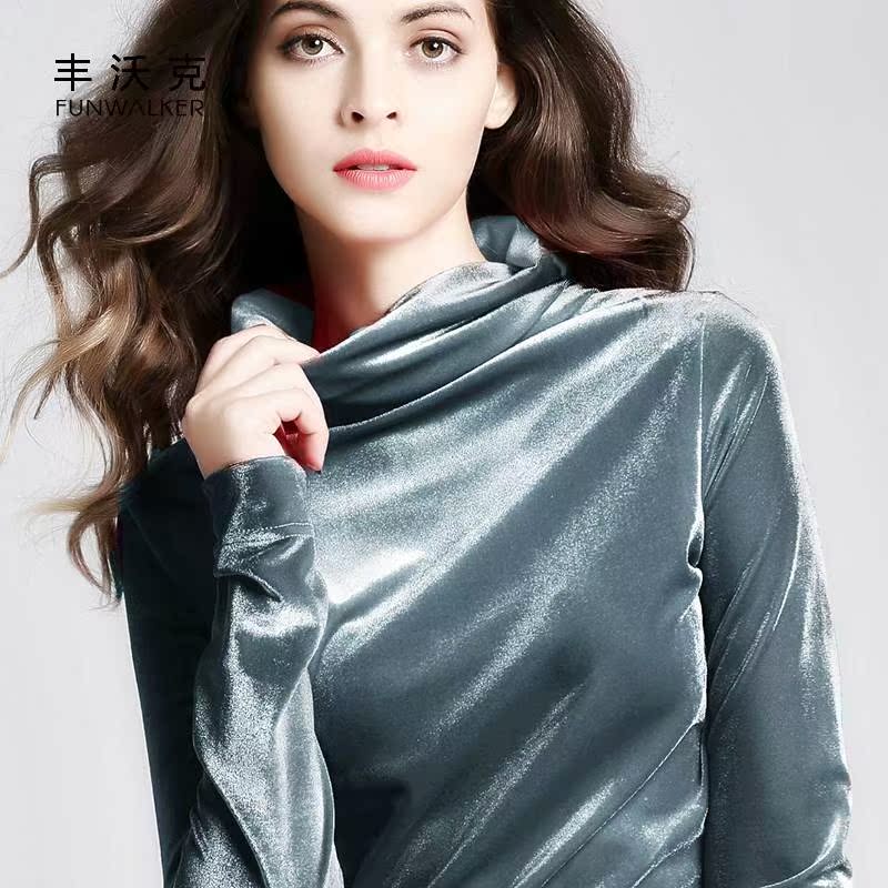 寬松t恤女潮2018新款金絲絨打底衫加絨長袖大碼簡約上衣百搭體恤在類目 女裝/女士精品, T恤中 - 來自Buy2taobao.com提供專業的淘寶代購服務