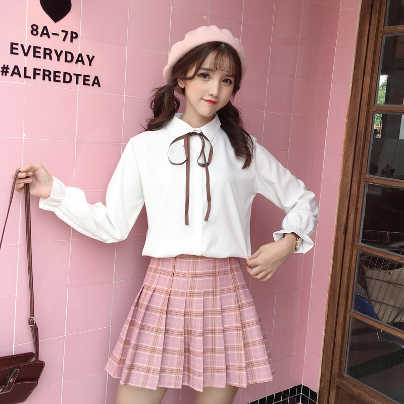 学院风啦啦队服装韩版学生校运会衬衫短裙套装团体韩舞班服演出服|ruв категории Женская одежда, костюм/национальная одежда/театр костюм, национальная одежда/этап погрузки - от Buy2taobao.com для оказания профессиональной услуги покупки агента Taobao