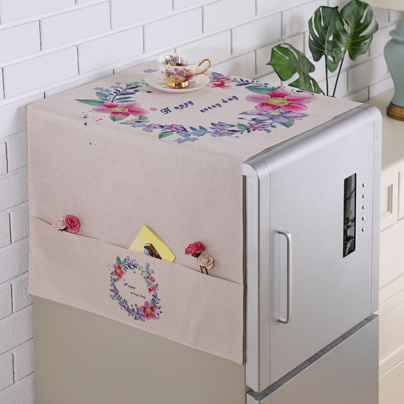 European style Refrigerator towel Gabion Double door Single door waterproof Cotton and hemp Washing machine dust cover household Simplicity Fabric artin the Home Fabric , Dust protection cover , Universal cover towel category - from Buy2taobao.com to provide professional Taobao agent buy service