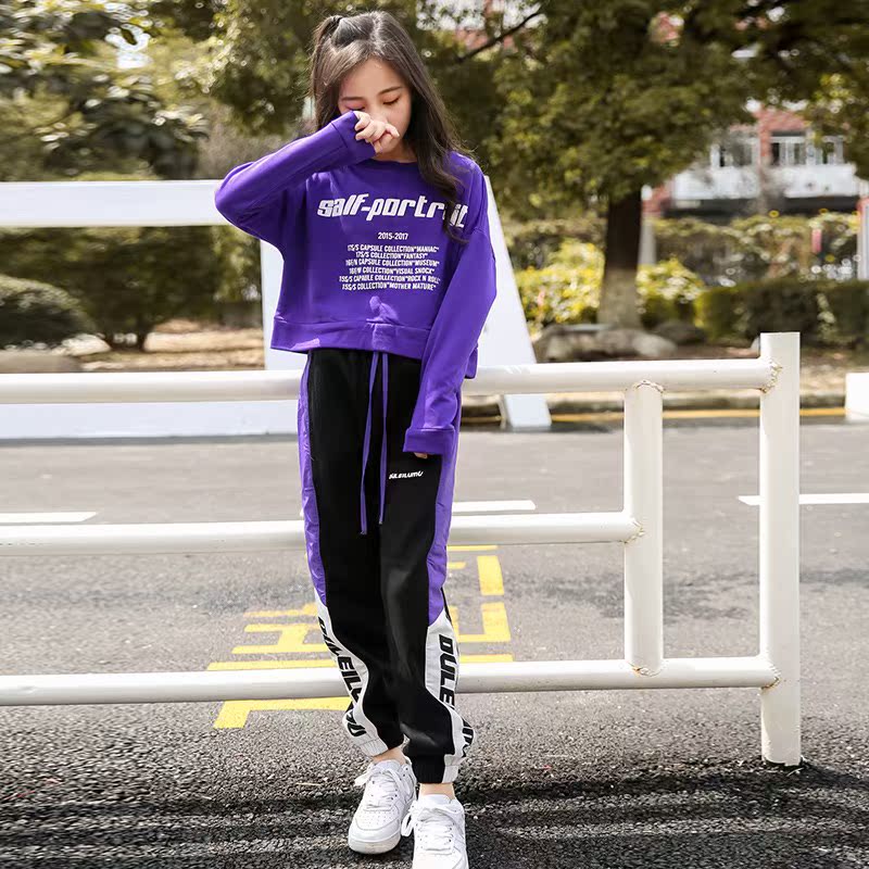 少女秋装休闲运动套装女2018新款中大童洋气两件套初中学生卫衣潮|msdalam kategori Butik wanita / wanita, menetapkan/pakaian seragam pelajar/seragam kerja, saman sukan Leisure - dari Buy2taobao.com untuk memberikan perkhidmatan ejen Taobao profesional membeli