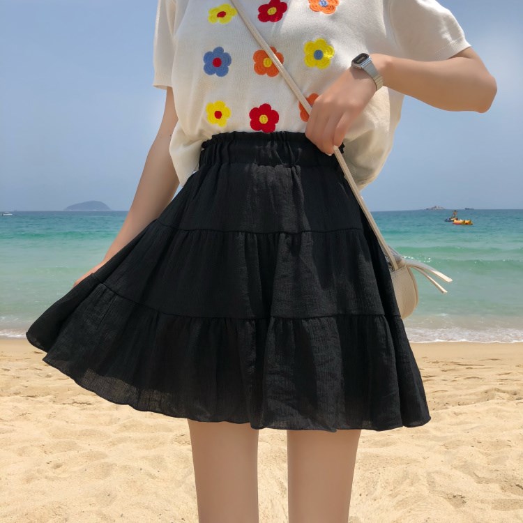 2019夏季新款韓版高腰黑色半身裙緊身女港味百搭a字百褶小短裙在類目 女裝/女士精品, 半身裙中 - 來自Buy2taobao.com提供專業的淘寶代購服務